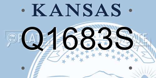 Q1683S Kansas License Plate