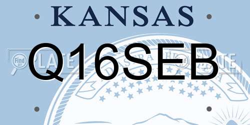 Q16SEB Kansas License Plate