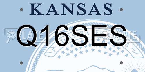 Q16SES Kansas License Plate