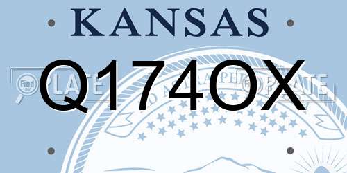 Q174OX Kansas License Plate