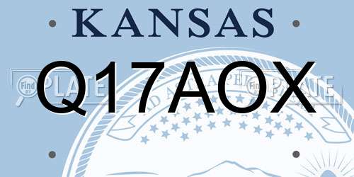 Q17AOX Kansas License Plate