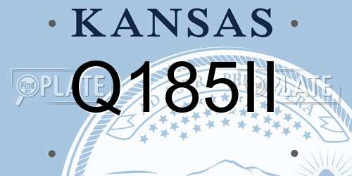 Q185II Kansas License Plate