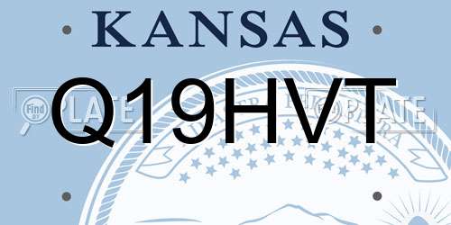 Q19HVT Kansas License Plate