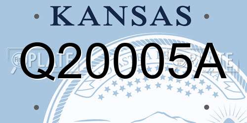 Q20005A Kansas License Plate