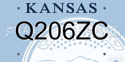 Q206ZC Kansas License Plate