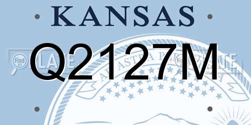 Q2127M Kansas License Plate