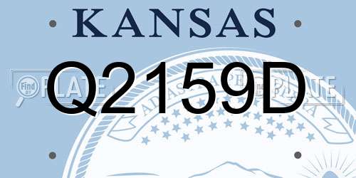 Q2159D Kansas License Plate