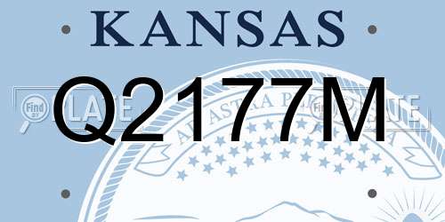 Q2177M Kansas License Plate