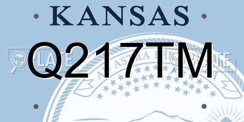 Q217TM Kansas License Plate