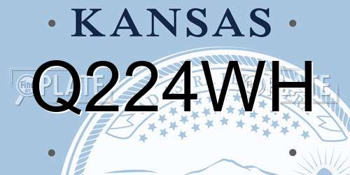 Q224WH Kansas License Plate