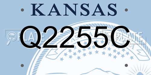 Q2255C Kansas License Plate