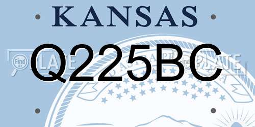 Q225BC Kansas License Plate