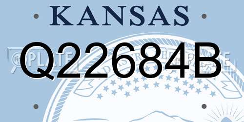 Q22684B Kansas License Plate