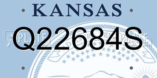 Q22684S Kansas License Plate