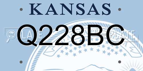 Q228BC Kansas License Plate