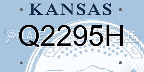 Q2295H Kansas License Plate