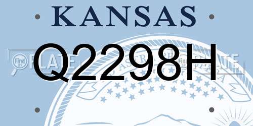 Q2298H Kansas License Plate