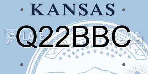 Q22BBC Kansas License Plate