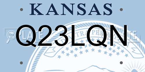 Q23LQN Kansas License Plate