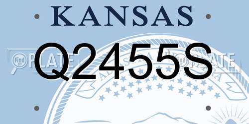 Q2455S Kansas License Plate