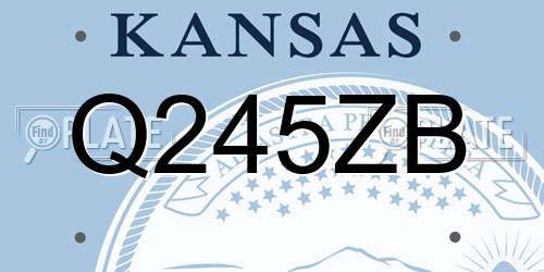 Q245ZB Kansas License Plate
