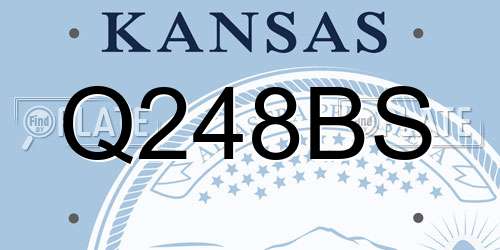Q248BS Kansas License Plate