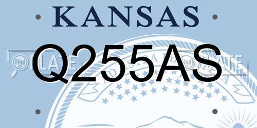 Q255AS Kansas License Plate