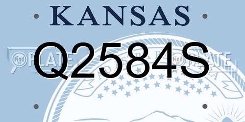 Q2584S Kansas License Plate