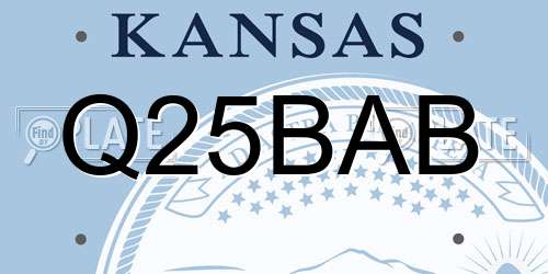 Q25BAB Kansas License Plate