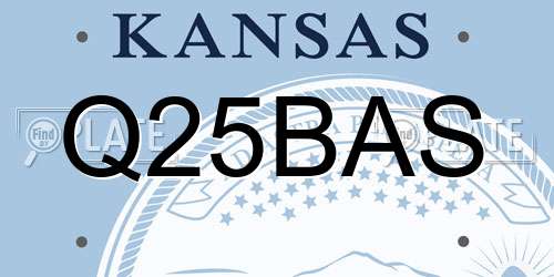 Q25BAS Kansas License Plate