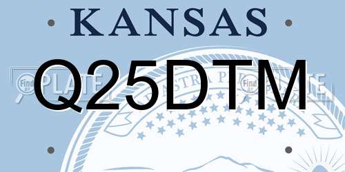 Q25DTM Kansas License Plate