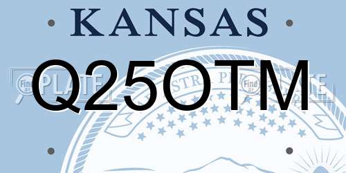 Q25OTM Kansas License Plate