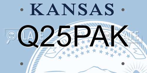 Q25PAK Kansas License Plate