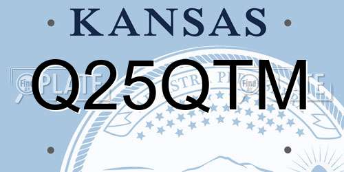 Q25QTM Kansas License Plate