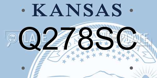 Q278SC Kansas License Plate