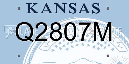 Q2807M Kansas License Plate