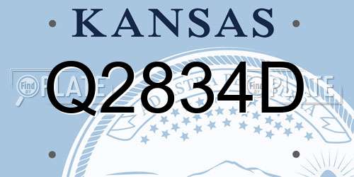 Q2834D Kansas License Plate