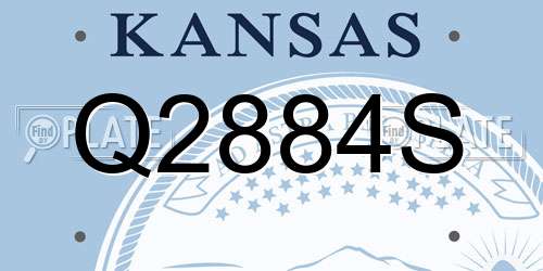 Q2884S Kansas License Plate