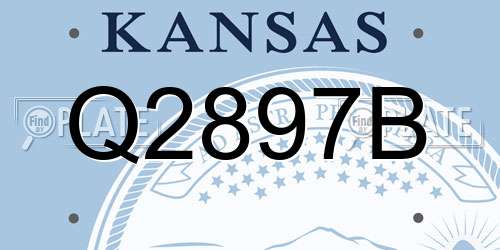 Q2897B Kansas License Plate