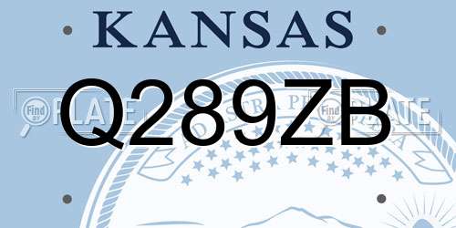 Q289ZB Kansas License Plate