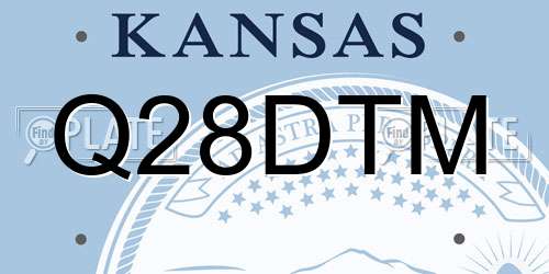Q28DTM Kansas License Plate