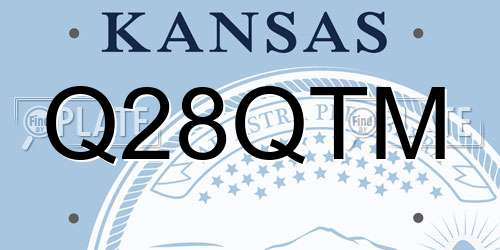 Q28QTM Kansas License Plate