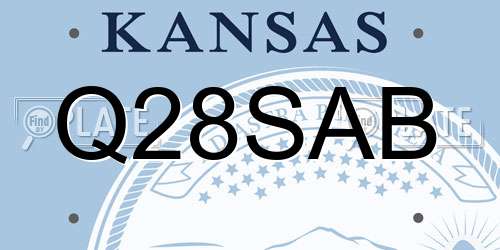 Q28SAB Kansas License Plate