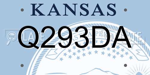 Q293DA Kansas License Plate