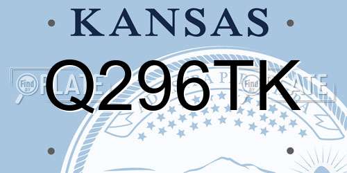 Q296TK Kansas License Plate