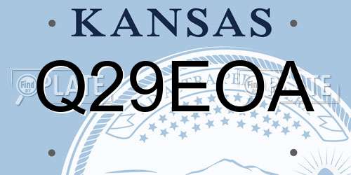 Q29EOA Kansas License Plate