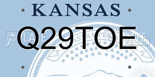 Q29TOE Kansas License Plate