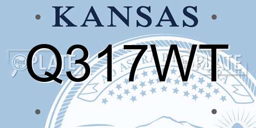 Q317WT Kansas License Plate