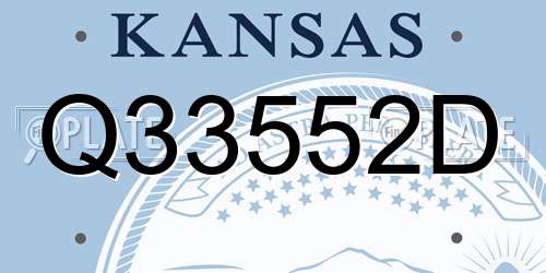 Q33552D Kansas License Plate