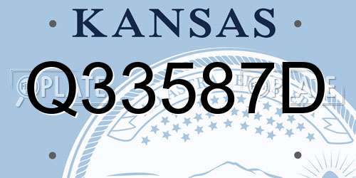 Q33587D Kansas License Plate
